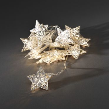 MODÈLE D’EXPOSITION - Konstsmide Lumières de Noël - Étoiles LED décoratives - 600cm - 16 pièces - argent