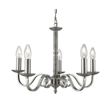 Searchlight Richmond - lustre - Ø 52 x 94 cm - argent satiné