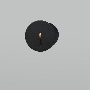 Nova Luce Aizen - applique encastrée - Ø 7 x 6,5 cm - 3W LED inclus - IP54 - anthracite foncé