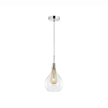 Nova Luce Filo - lampe suspendue - Ø 16 x 120 cm - chrome et or