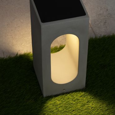 Nova Luce Stage - lampe de jardin - 15 x 35 x 15 cm - 6W LED inclus - IP65 - gris