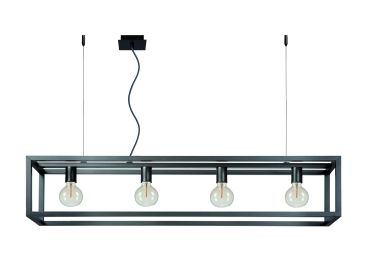 MODÈLE D’EXPOSITION - Lucide Oris - lampe suspendue 4L - 120 x 25 x 90 cm - gris fer