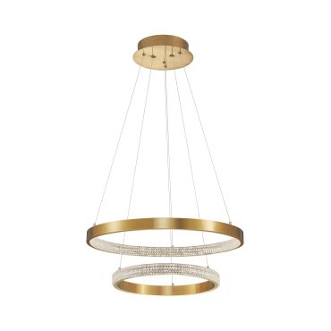 Nova Luce Preston - lampe suspendue - Ø 60 x 120 cm - 60W dimmable LED inclus - antique gold brass