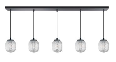 ETH Kristel - suspension - 120 x 15 x 200 cm - transparent et noir