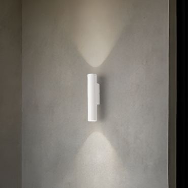 Nova Luce Torrin - applique murale extérieure - Ø 4,5 x 23 x 7,5 cm - 6W LED inclus - IP65 - blanc sablé