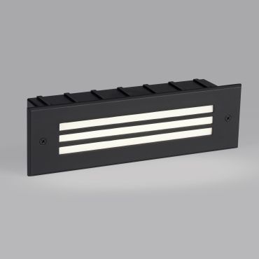 Nova Luce Off - applique encastrée - 25,6 x 7,6 x 5,3 cm - 6W LED inclus - IP65 - noir sablé
