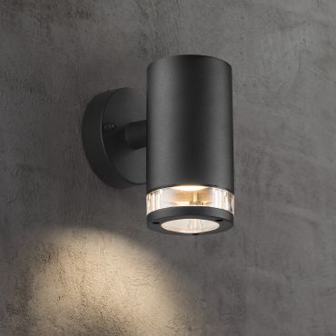 Nordlux Birk Down - applique murale extérieure - 9 x 17,2 x 15,5 cm - IP44 - noir