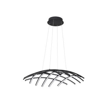 Nova Luce Gropius - lampe suspendue - Ø 81 x 150 cm - 83W LED dimmable inclus - noir sable
