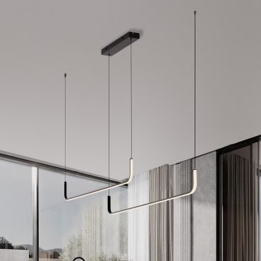 Nova Luce Strita - lampe suspendue - 165 x 150 x 7 cm - 42W dimmable LED inclus  - noir sablé