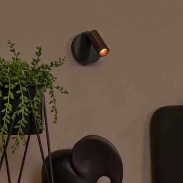 Lucide Toni - applique murale rechargeable - Ø 8,1 x 12,4 cm - 2W LED dimmable inclus - café