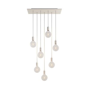 Creative Cables - lampe suspendue 7L - 67,5 x 130 cm - blanc