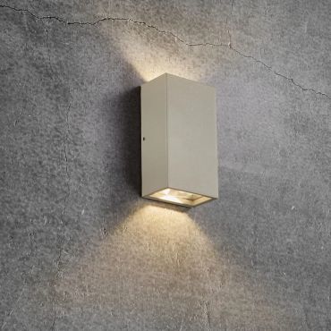 Nordlux Rold Corner - applique murale extérieure - 9 x 16 x 5,5 cm - 2 x 5W LED inclus - IP54 - taupe
