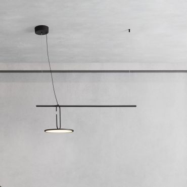 Nova Luce Gea - lampe suspendue - 100 x 180 x 30 cm - 22W LED inclus - noir sablé