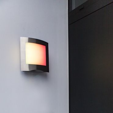 Lutec Farell - applique murale extérieure - 21 x 6 x 22 cm - 14W smart LED inclus - WiZ - IP44 - gris et opale