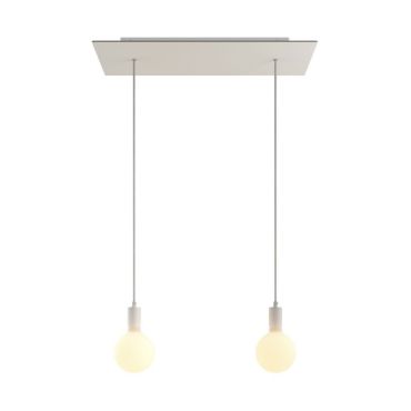 Creative Cables - lampe suspendue 2L - 67,5 x 120 cm - blanc