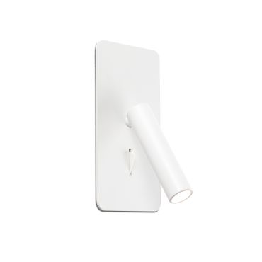 Faro Suau - applique murale encastrée avec interrupteur - 9,5 x 17 cm - LED 3W incl. - blanc mat