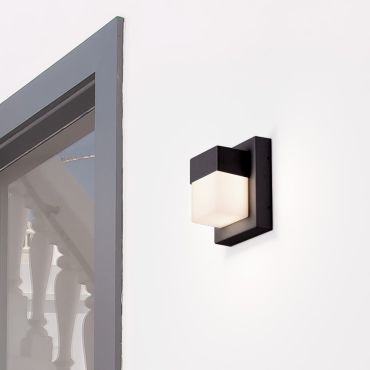 Nova Luce Leto - applique murale extérieure - 14,5 x 17,5 x 10,2 cm - 10W LED inclus - IP65 - noir sablé