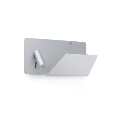 Faro Suau Right - applique murale avec interrupteur et port USB - 28 x 12 x 15,5 cm - 3W LED inclus - argenté