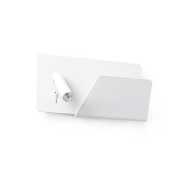 Faro Suau Right - applique murale avec interrupteur et port USB - 28 x 12 x 15,5 cm - 3W LED inclus - blanc mat