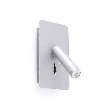 Faro Suau - applique murale avec interrupteur - 9,5 x 14 x 17 cm - 3W LED inclus - argenté