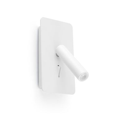 Faro Suau - applique murale avec interrupteur - 9,5 x 14 x 17 cm - 3W LED inclus - blanc mat