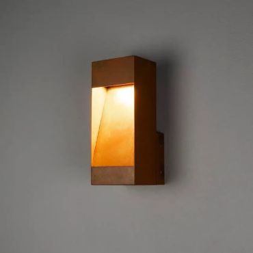 Konstsmide Rho - applique murale extérieure - 12 x 12 x 28 cm - 10W LED dimmable incl. - IP54 - brun rouille