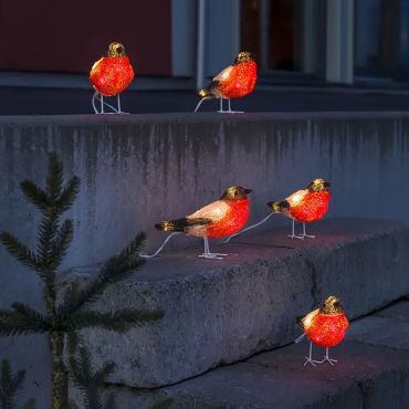 Konstsmide Lumières de Noël - pinsons dorés - 400 x 12 x 15 cm - IP44 - multicolore
