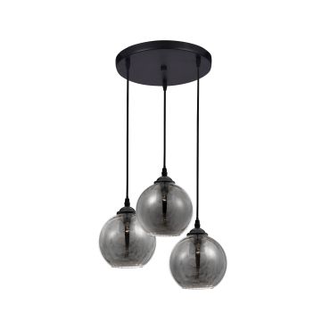 Nova Luce Adelina - lampe suspendue - Ø 30 x 120 cm - verre fumé