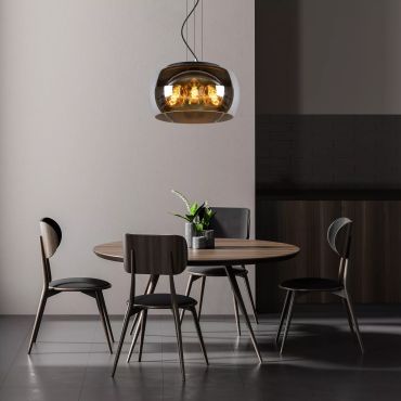 Lucide Olivia - lampe suspendue - Ø 40 x 156 cm - fumé