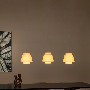 Lucide Tribute 3L - lampe suspendue - 120 x 25 x 150 cm - beige