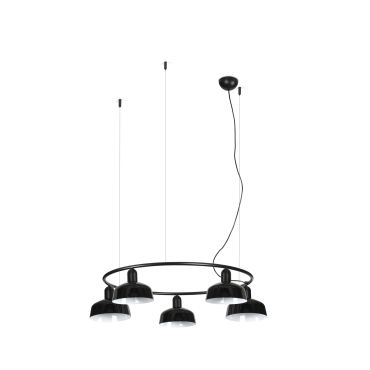 Faro Tatawin S - suspension - Ø 90 x 100 x 210 cm - noir satiné et noir brillant
