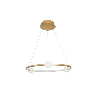 Nova Luce Celia - lampe suspendue avec télécommande - Ø 64 x 120 cm - 36W dimmable LED inclus - or satiné et opal