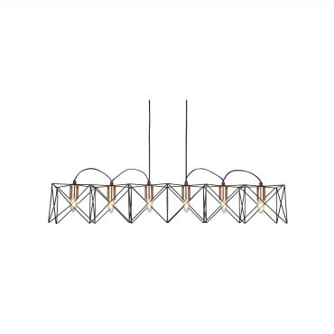 Searchlight Anthea - lampe suspendue - 110 x 19 x 145 cm - noir et cuivre