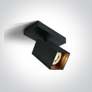 ONE Light Retro Square GU10 Spots - applique murale/plafonnier - 13 x 7 x 2 cm - noir