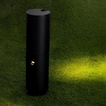 Nova Luce Taglio - lampe de jardin - Ø 12 x 45 cm - 5W LED inclus - IP65 - noir sablé