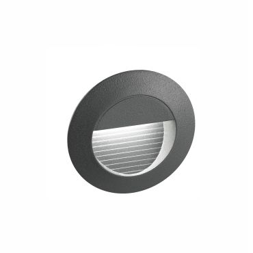 Nova Luce Krypton - applique encastrée - Ø 8 x 5,5 cm - 3W LED inclus - IP54 - gris foncé