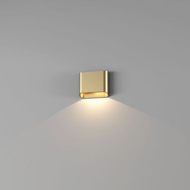 Artdelight Diaz 1L - applique murale - 14,5 x 12 x 3,8 cm - 6W LED inclus - IP54 - doré brossé