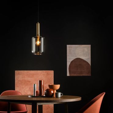 Lucide Joanet - Lampe suspendue - Ø 22 x 180 cm - Fumé