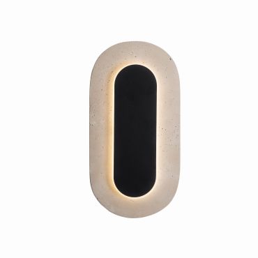 Maxlight Travertino - lampe murale - 30 x 15 x 5 cm - LED de 10W incl. - noir et gris