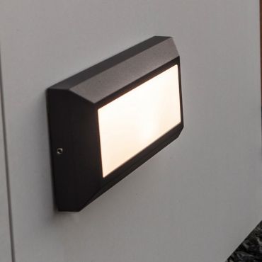 Lutec Helena II - Applique d'extérieur - 23 x 3 x 10 cm - 11W LED inclus - IP54 - gris foncé