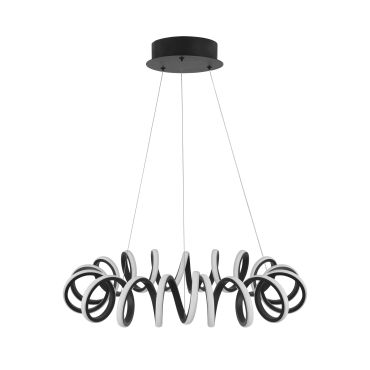Nova Luce Zinia - lampe suspendue - Ø 60 x 150 cm - 45W LED inclus - noir sable