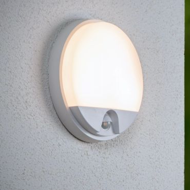 Lucide Hups IR - applique murale extérieure avec détecteur - Ø 21 x 4,9 cm - 10W LED inclus - IP54 - blanc