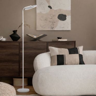 Nova Luce Sinkro - lampadaire - 25,2 x 174 x 43,5 cm - 30W LED inclus - blanc sablé