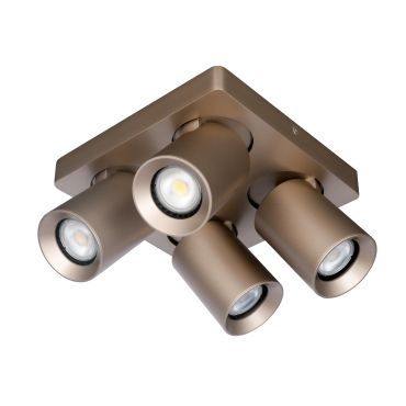 Artdelight Megano – spot en saillie 4 lampes – 20 x 20 x 11,5 cm – champagne
