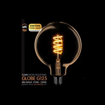 ETH LED Spiral Globe - Ø 12,5 cm - E27 - dimtone - 6W - 2700K à 2200K - or