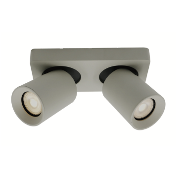Artdelight Megano - spot en saillie 2L - 20 x 10 x 11,5 cm - gris soie