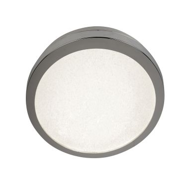 Searchlight Flush - plafonnier - Ø 40 x 2,5 cm - 24W LED inclus - IP44 - chrome