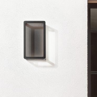 Nova Luce Akmi - applique murale extérieure - 15 x 26 x 12,5 cm - 9W LED inclus - IP65 - anthracite foncé