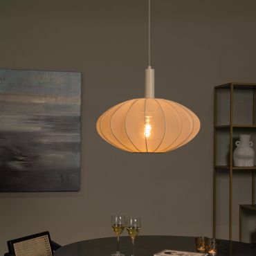Lucide Corina - lampe suspendue - Ø 50 x 170 cm - beige