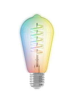 Calex Smart Rustic lampe LED - Ø 6,4 x 14,2 cm - E27 - 4,9W - fonction de variation et couleur de lumière réglable via application - 1800 à 3000K - RGB + W